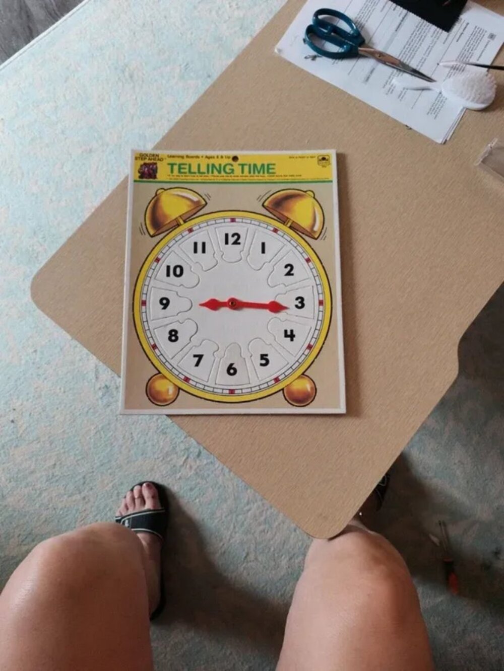 Vintage 1980's Golden Step Ahead Telling time Game Learning Activity Puzzle